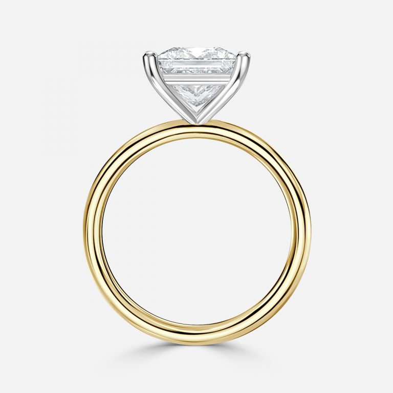 Princess Two Tone Solitaire Engagement Ring