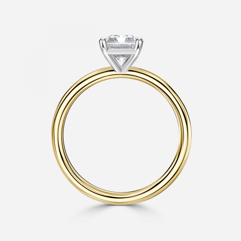 Radiant Two Tone Solitaire Engagement Ring
