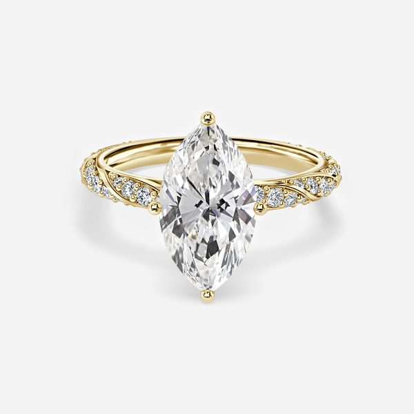Marquise Diamond Band Engagement Ring