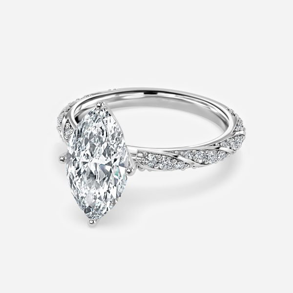 Marquise Diamond Band Engagement Ring