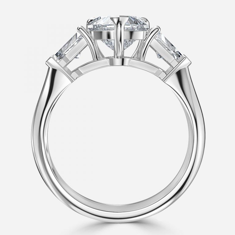 Heart Three Stone Engagement Ring