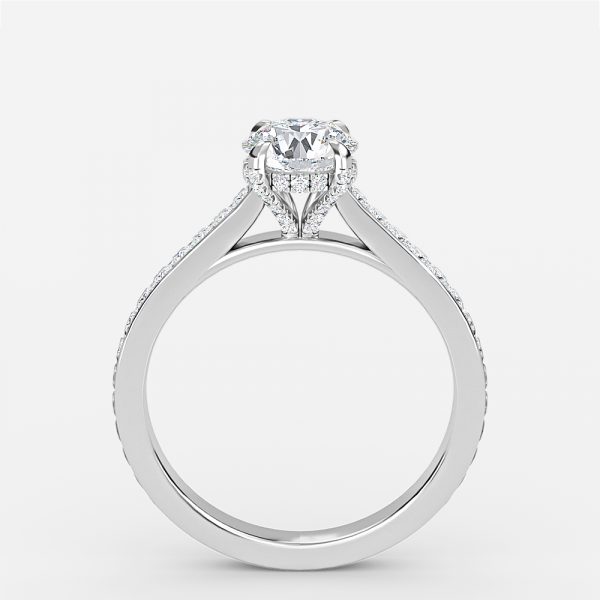 Round Hidden Halo Engagement Ring
