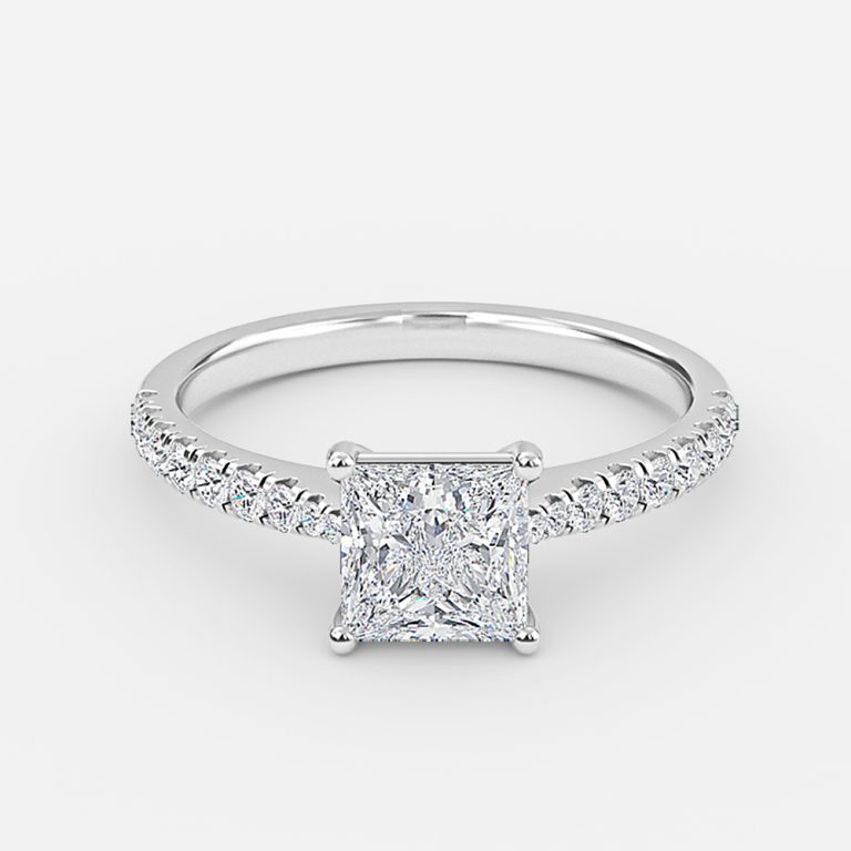 Princess Diamond Band Engagement Ring