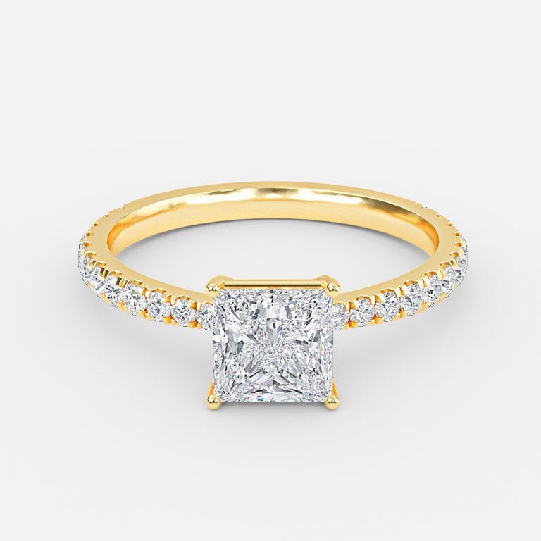 Princess Diamond Band Engagement Ring