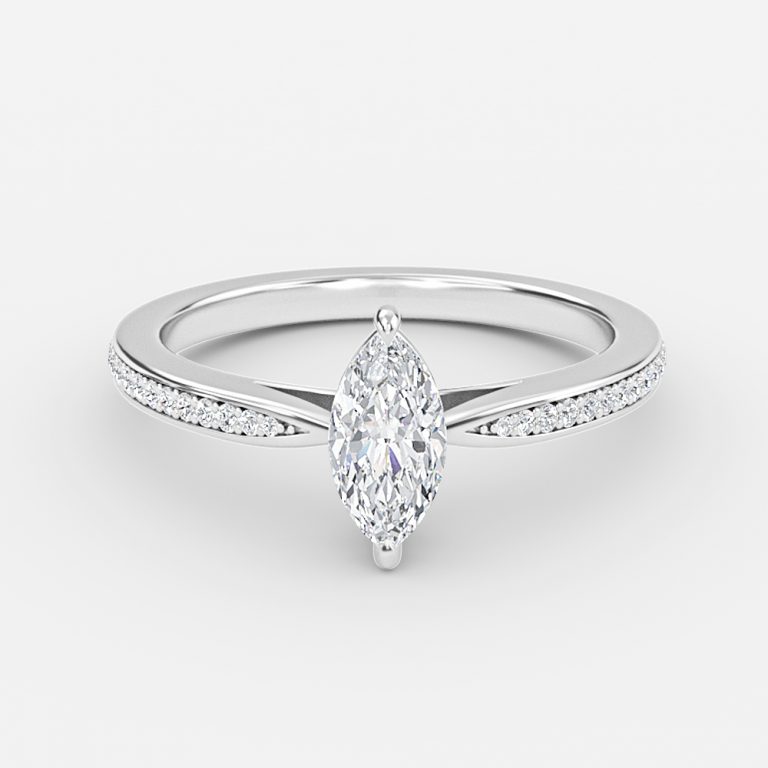 Marquise Diamond Band Engagement Ring