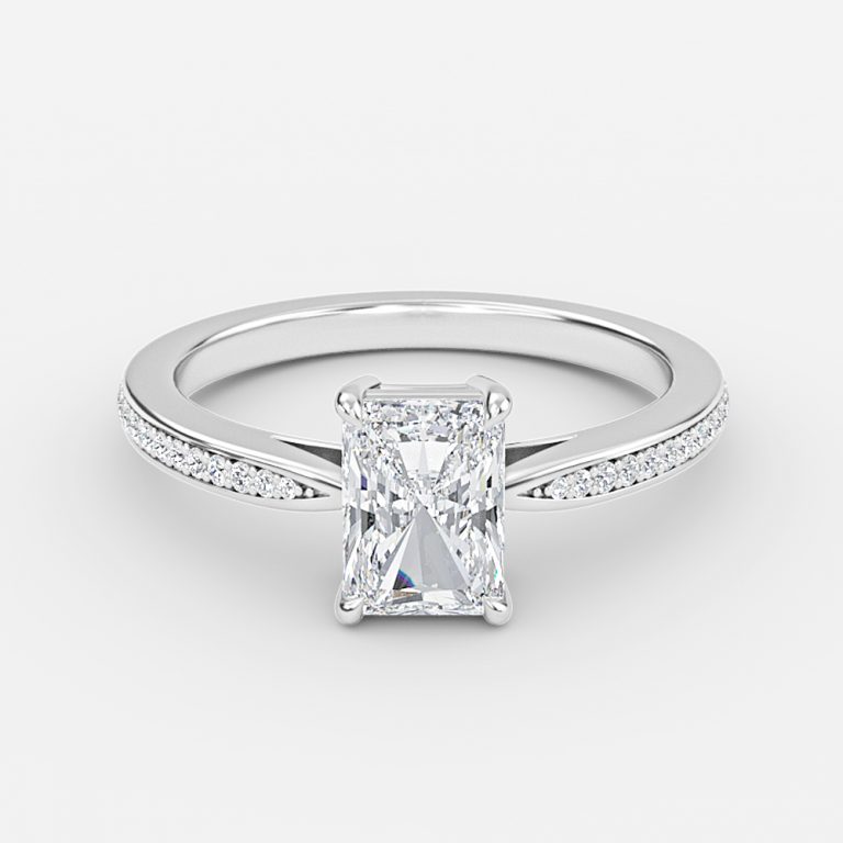 Radiant Diamond Band Engagement Ring