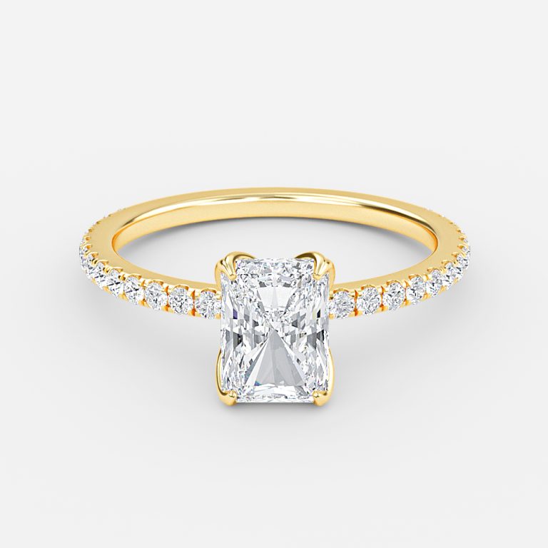 Radiant Diamond Band Engagement Ring