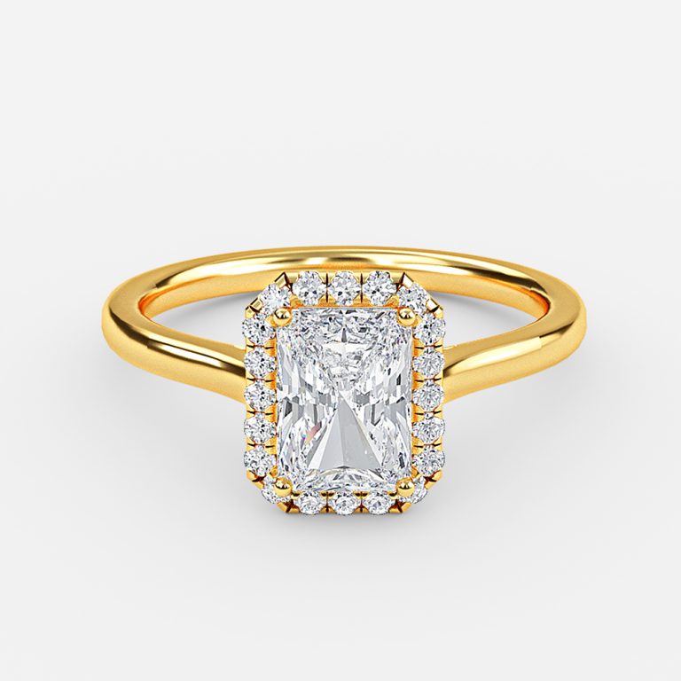 Radiant Halo Engagement Ring