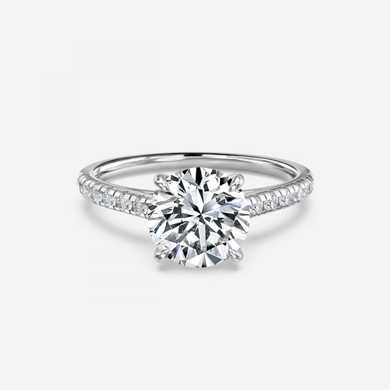 Round Diamond Band Engagement Ring