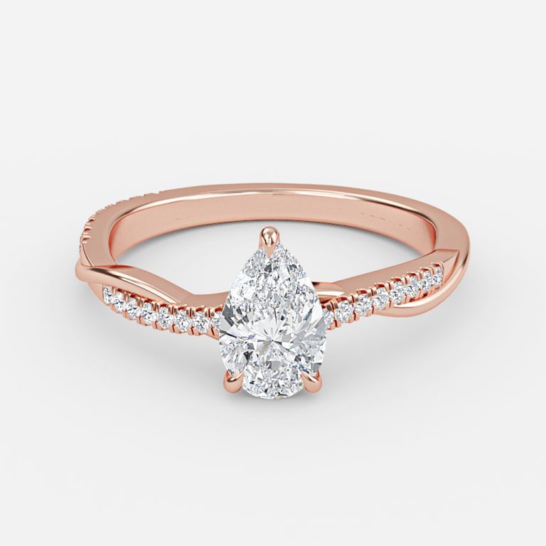 Pear Diamond Band Engagement Ring