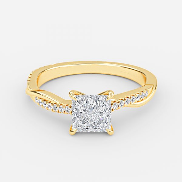 Princess Diamond Band Engagement Ring