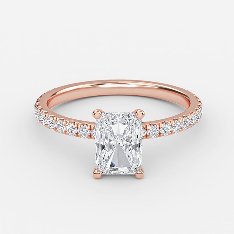 Radiant Diamond Band Engagement Ring