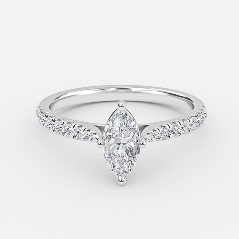 Marquise Diamond Band Engagement Ring