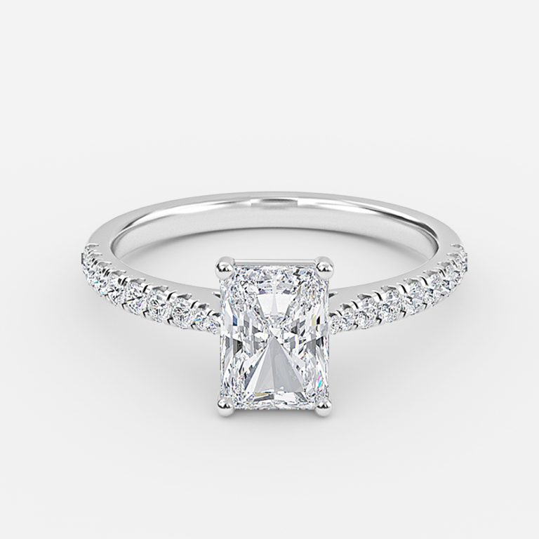 Radiant Diamond Band Engagement Ring