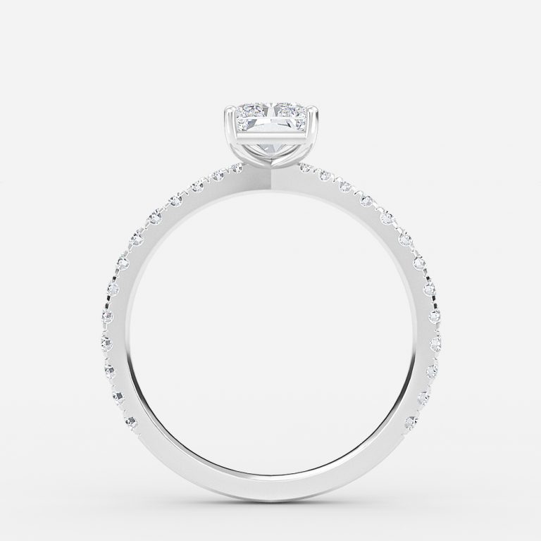 Radiant Diamond Band Engagement Ring