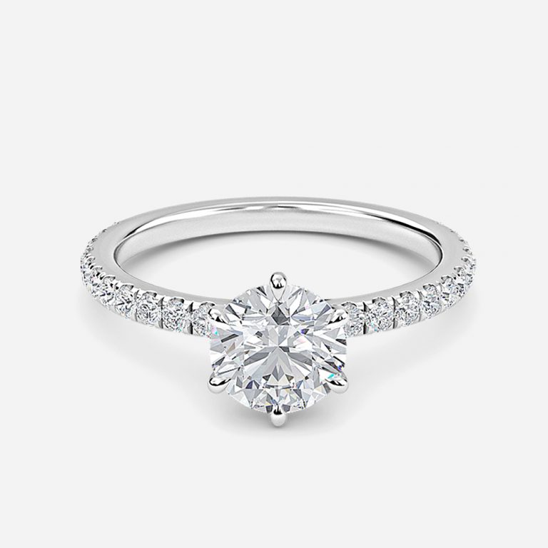 Petite Round Diamond Band Engagement Ring