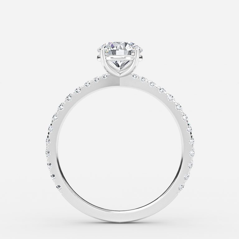 Round Diamond Band Engagement Ring