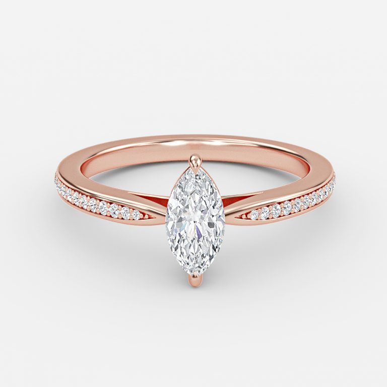 Marquise Diamond Band Engagement Ring