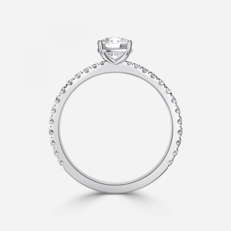 Cushion Diamond Band Engagement Ring