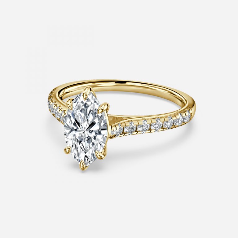 Marquise Diamond Band Engagement Ring