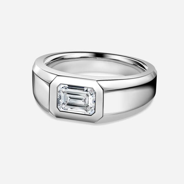 Emerald Bezel Engagement Ring