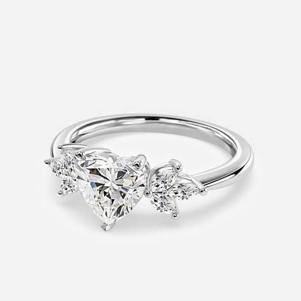Heart Cluster Engagement Ring