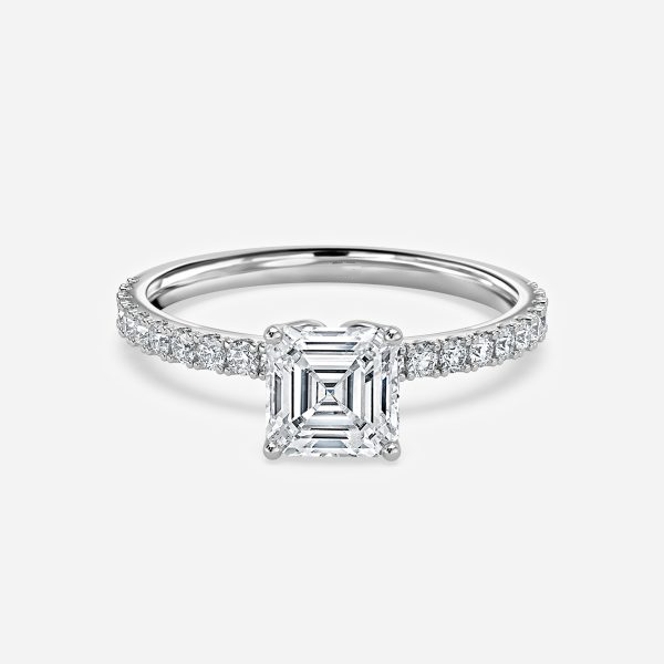 Asscher Hidden Halo Engagement Ring