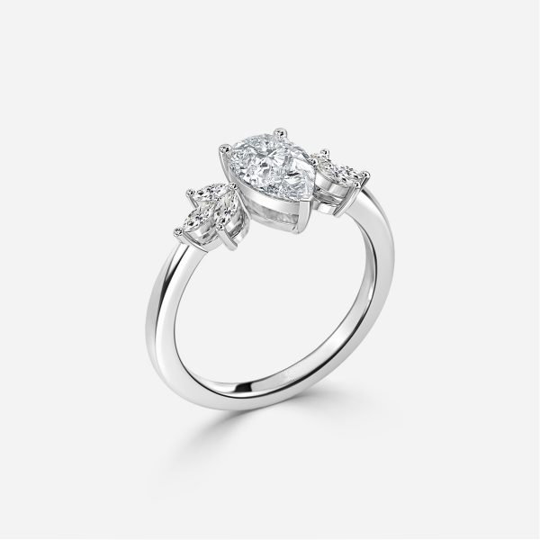 Pear Cluster Engagement Ring