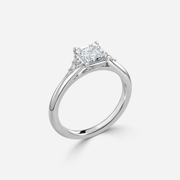 Asscher Cluster Engagement Ring
