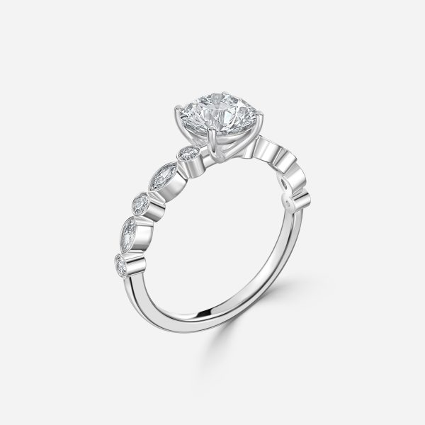Round Unique Engagement Ring