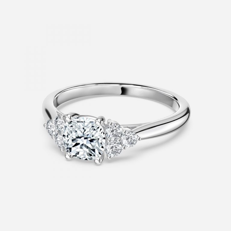 Cushion Cluster Engagement Ring