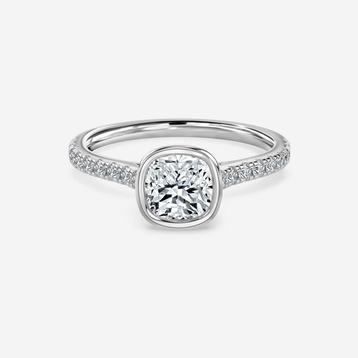 Cushion Bezel Engagement Ring
