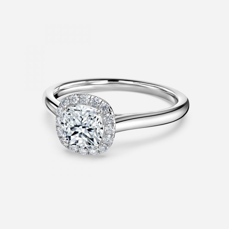 Cushion Halo Engagement Ring