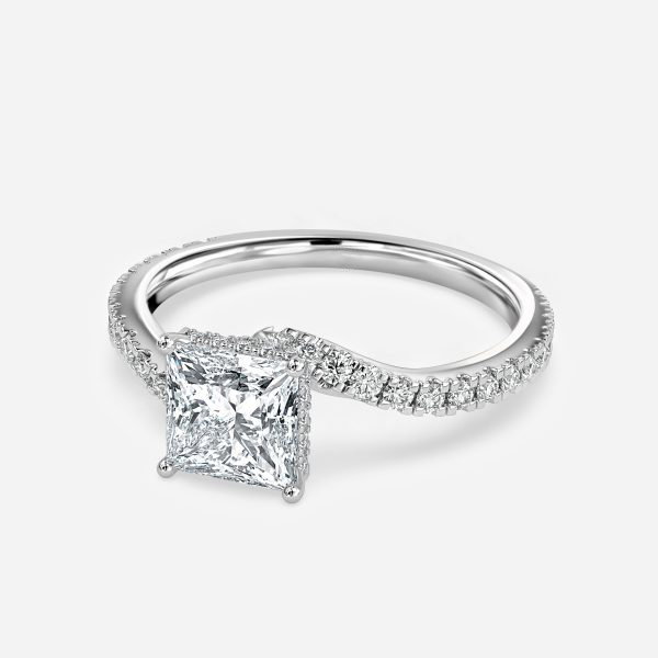 Princess Hidden Halo Engagement Ring