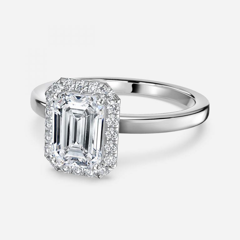 Emerald Halo Engagement Ring