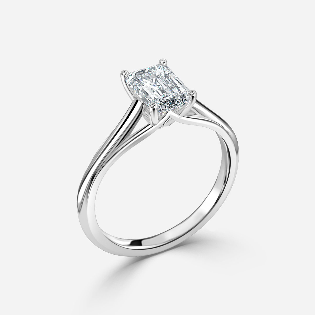 Emerald Solitaire Engagement Ring