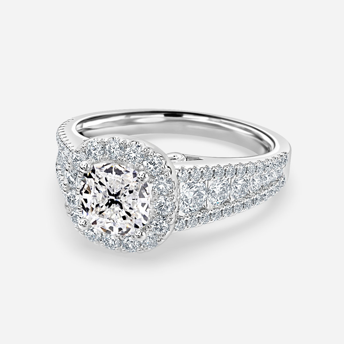 Cushion Halo Engagement Ring