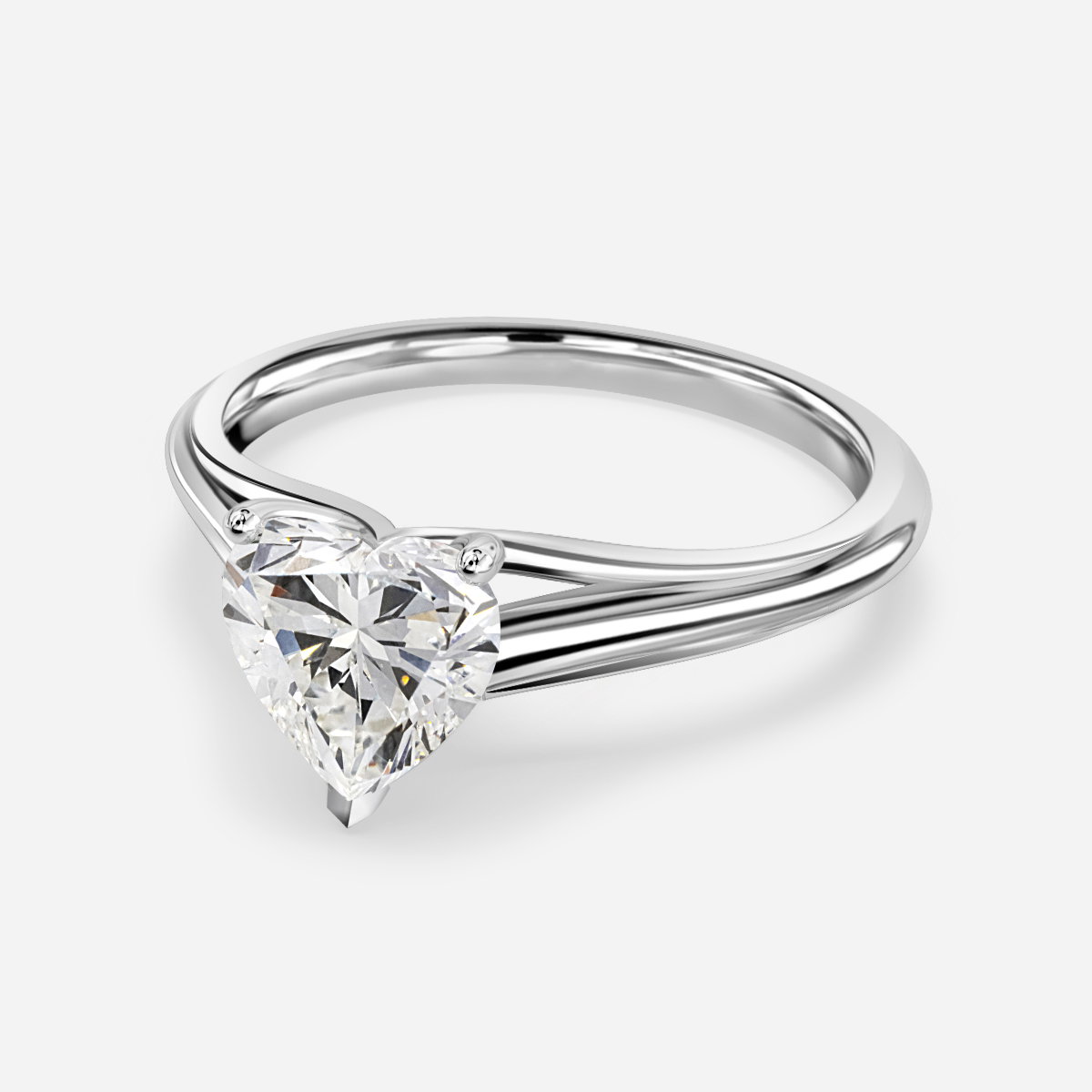 Heart Solitaire Engagement Ring