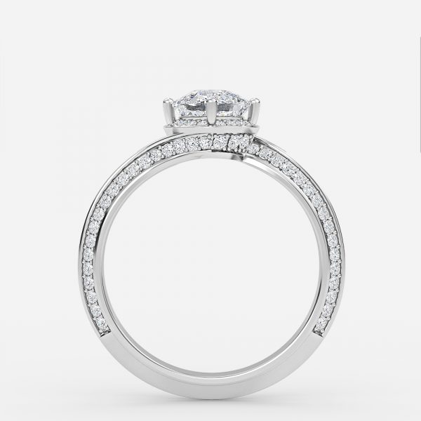 Cushion Hidden Halo Engagement Ring