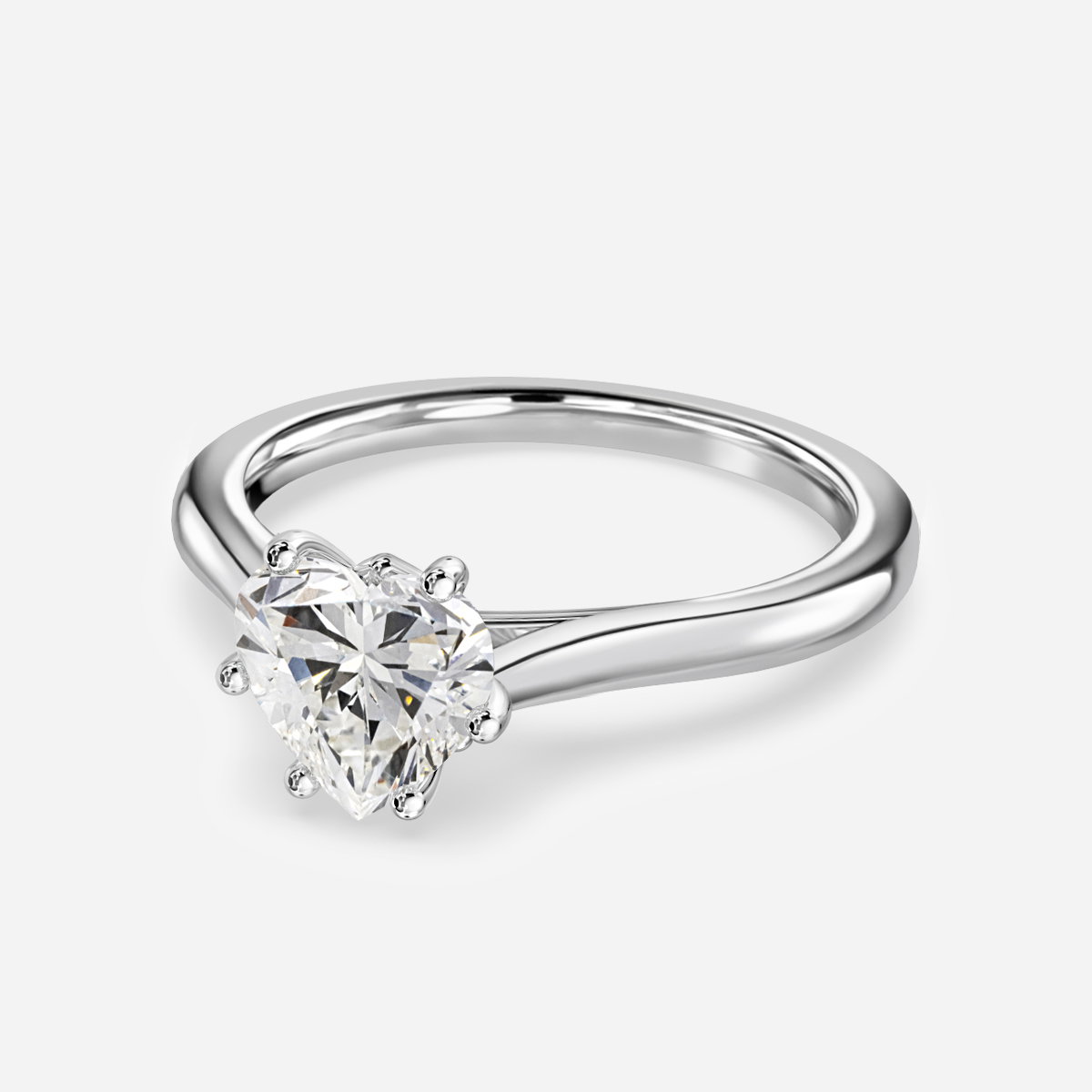 Heart Solitaire Engagement Ring