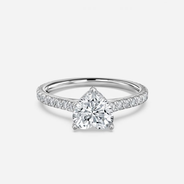 Heart Hidden Halo Engagement Ring