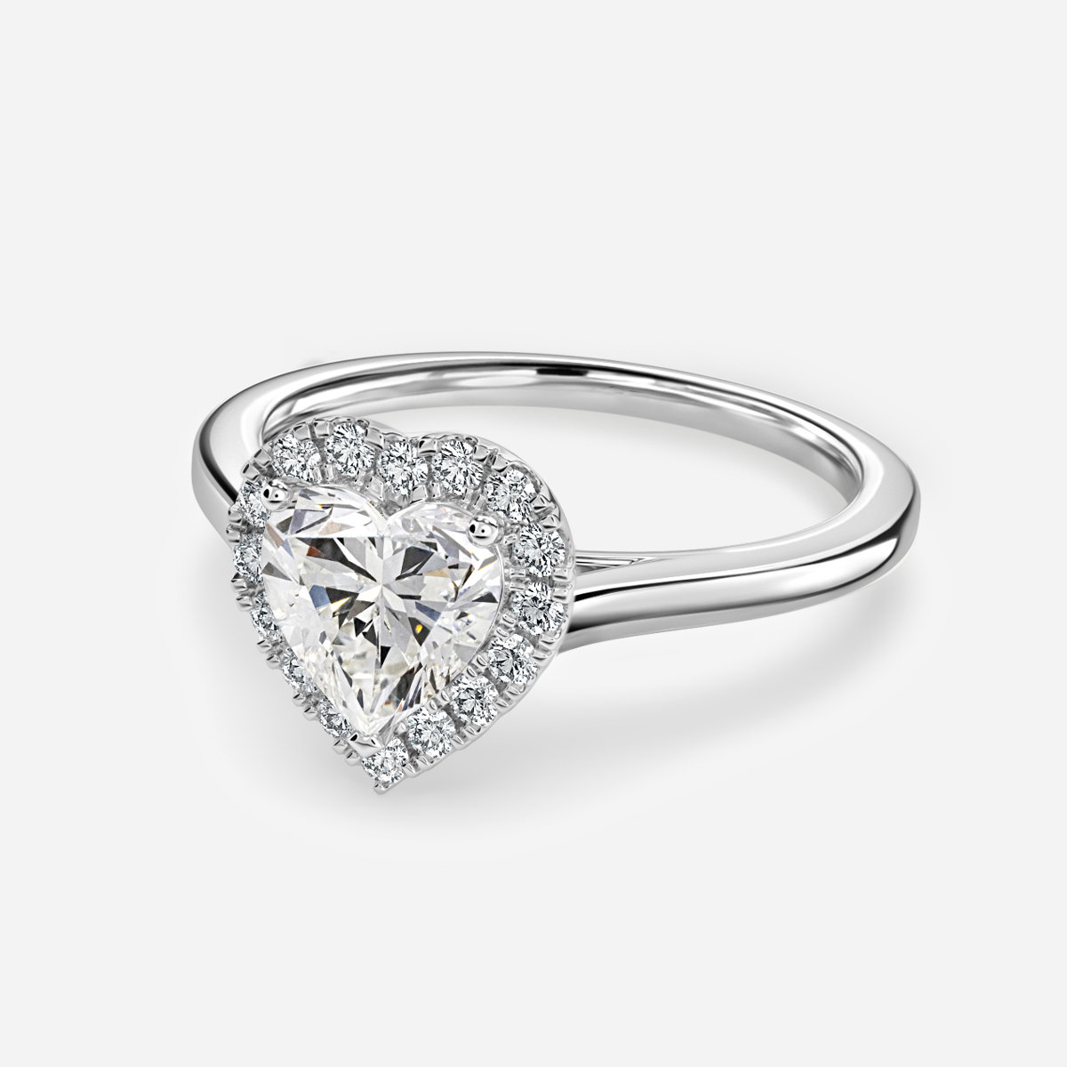 Heart Halo Engagement Ring