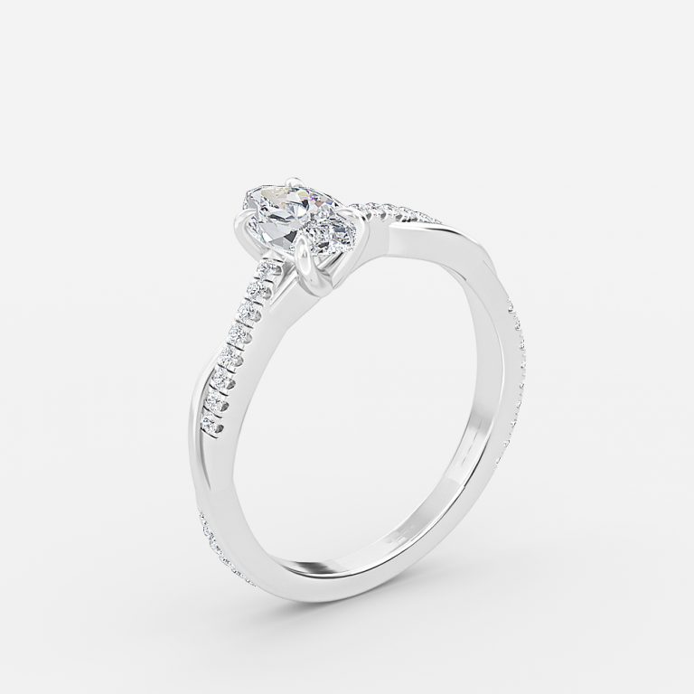 Marquise Diamond Band Engagement Ring