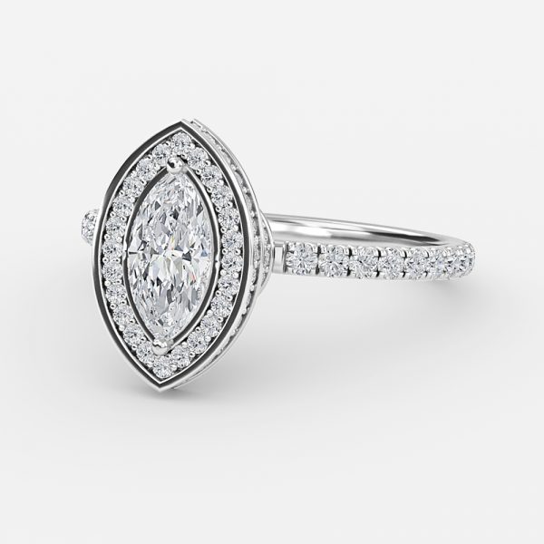 Marquise Halo Engagement Ring