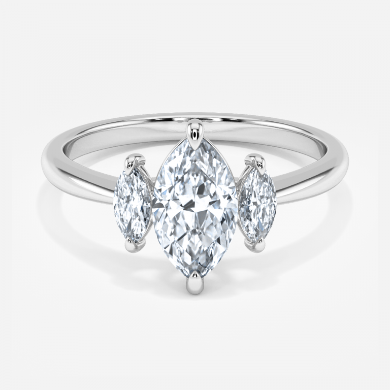 Marquise Three Stone Engagement Ring
