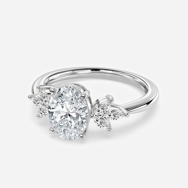 Oval Cluster Engagement Ring