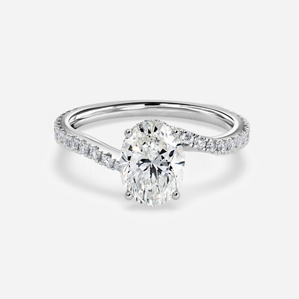 Oval Hidden Halo Engagement Ring