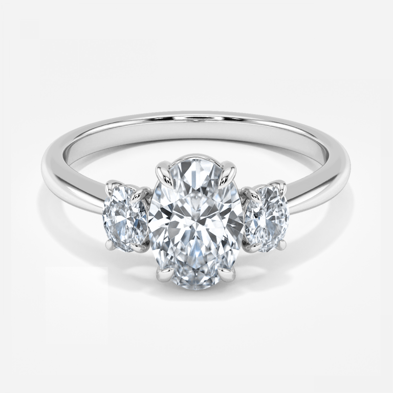 Oval Three Stone Engagement Ring