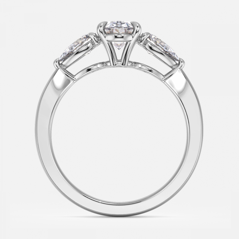 Oval Three Stone Engagement Ring