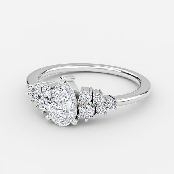 Pear Cluster Engagement Ring